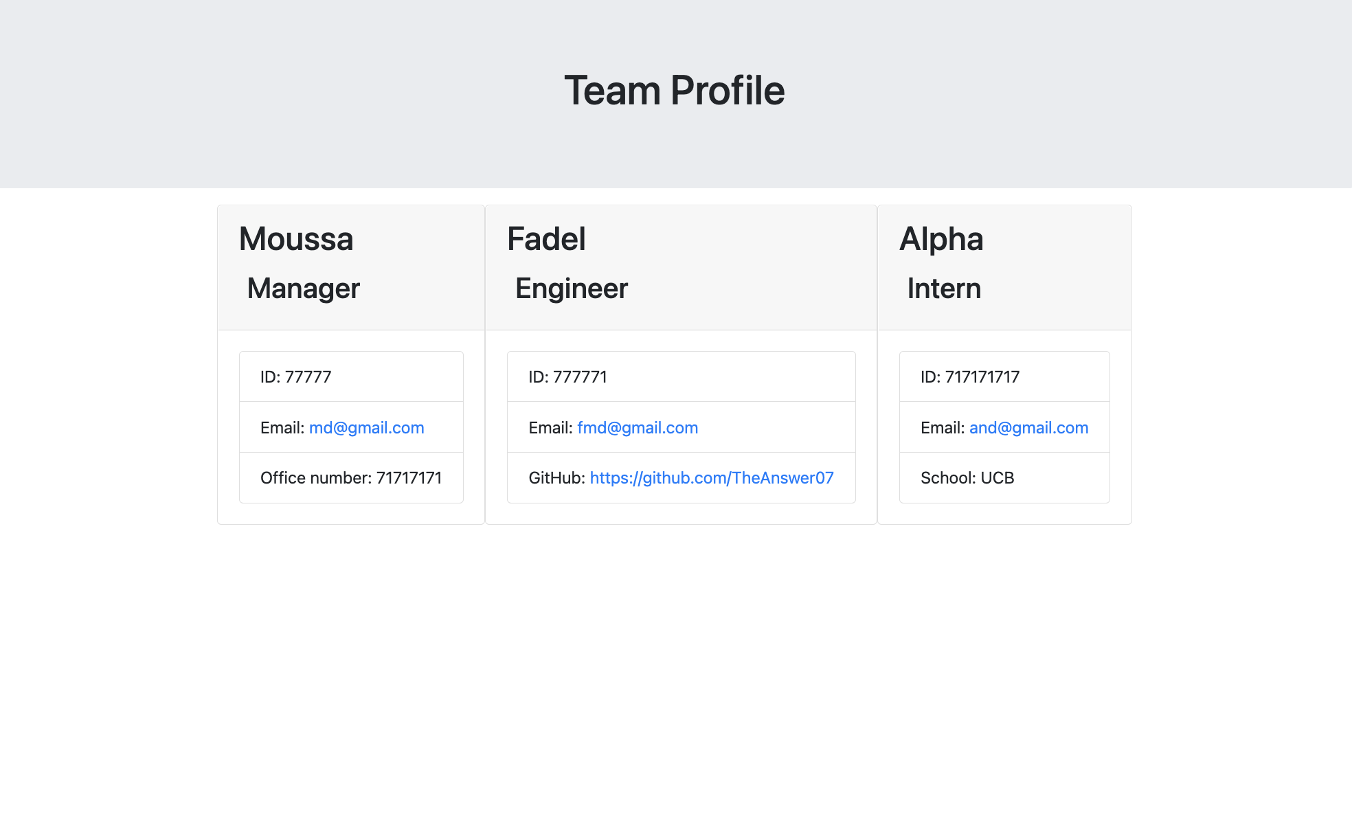 Team Profile Generator Teamprofilegenerator